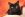 A black cat laying on an orange blanket looking at the camera